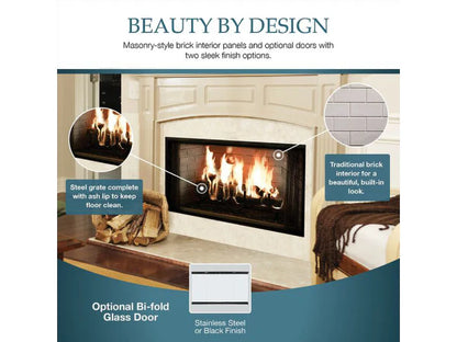 Majestic Royalton 36" Radiant Traditional Wood Burning Fireplace