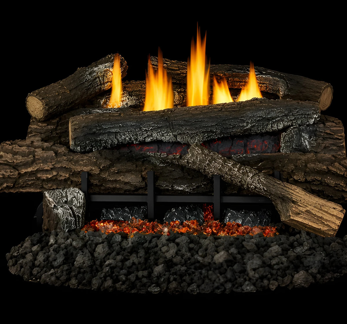 Superior Glow-Ramp 24" Built-In Gas Log Burner with Electronic Ignition, Embers & Remote
