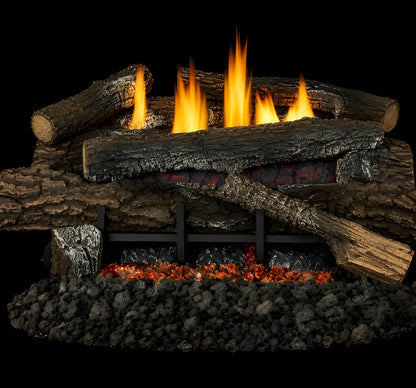 Superior Glow-Ramp 24" Built-In Gas Log Burner with Electronic Ignition, Embers & Remote