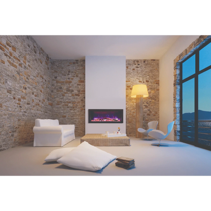 Amantii Panorama Deep 88" Full View Indoor Outdoor WiFi Enabled Smart Electric Fireplace | BI-88-DEEP-OD