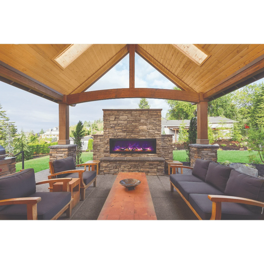 Amantii Panorama Deep 88" Full View Indoor Outdoor WiFi Enabled Smart Electric Fireplace | BI-88-DEEP-OD