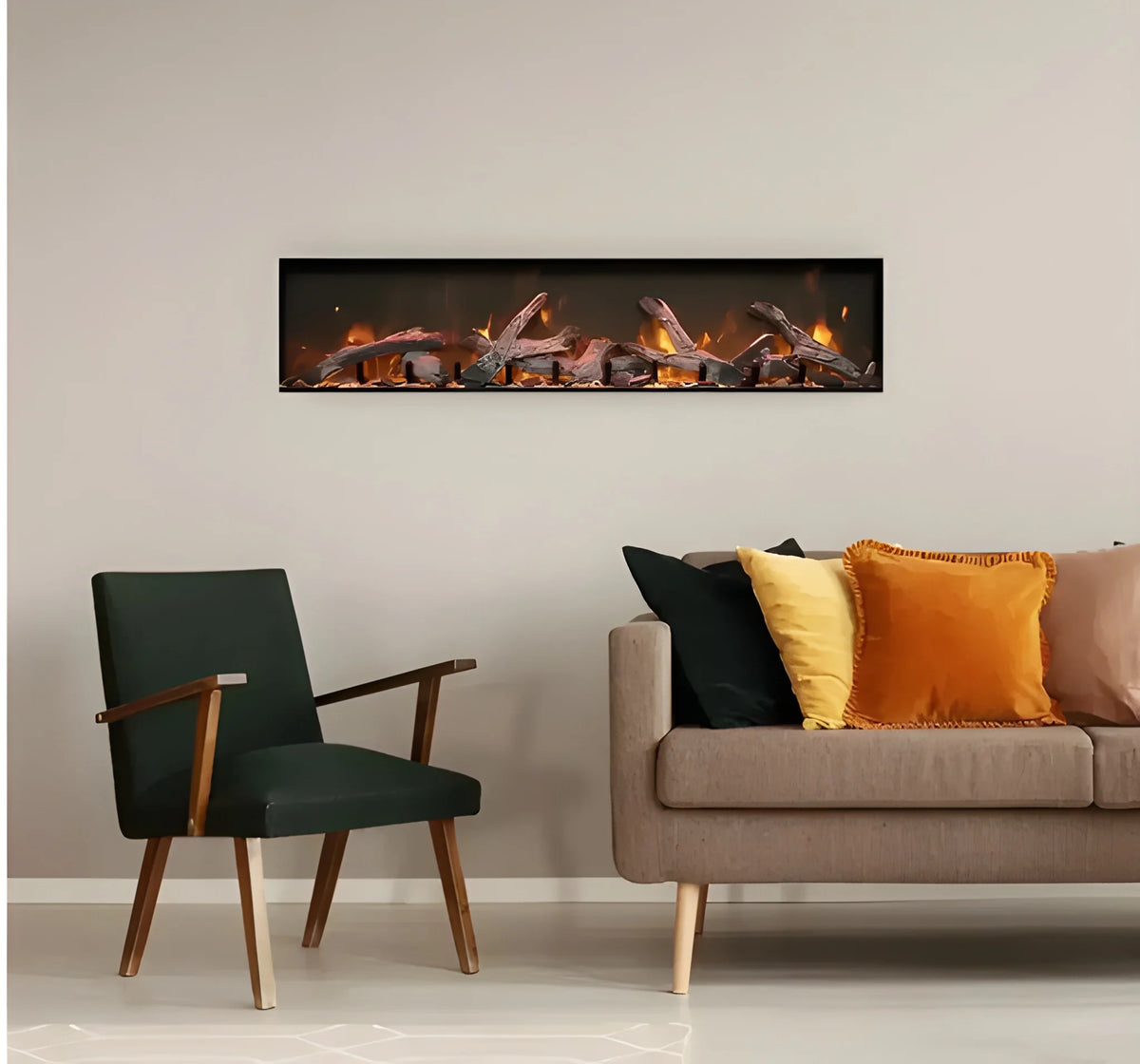 Amantii Panorama Deep & Xtra Tall 40 Inch Built-In Electric Indoor/Outdoor Fireplace