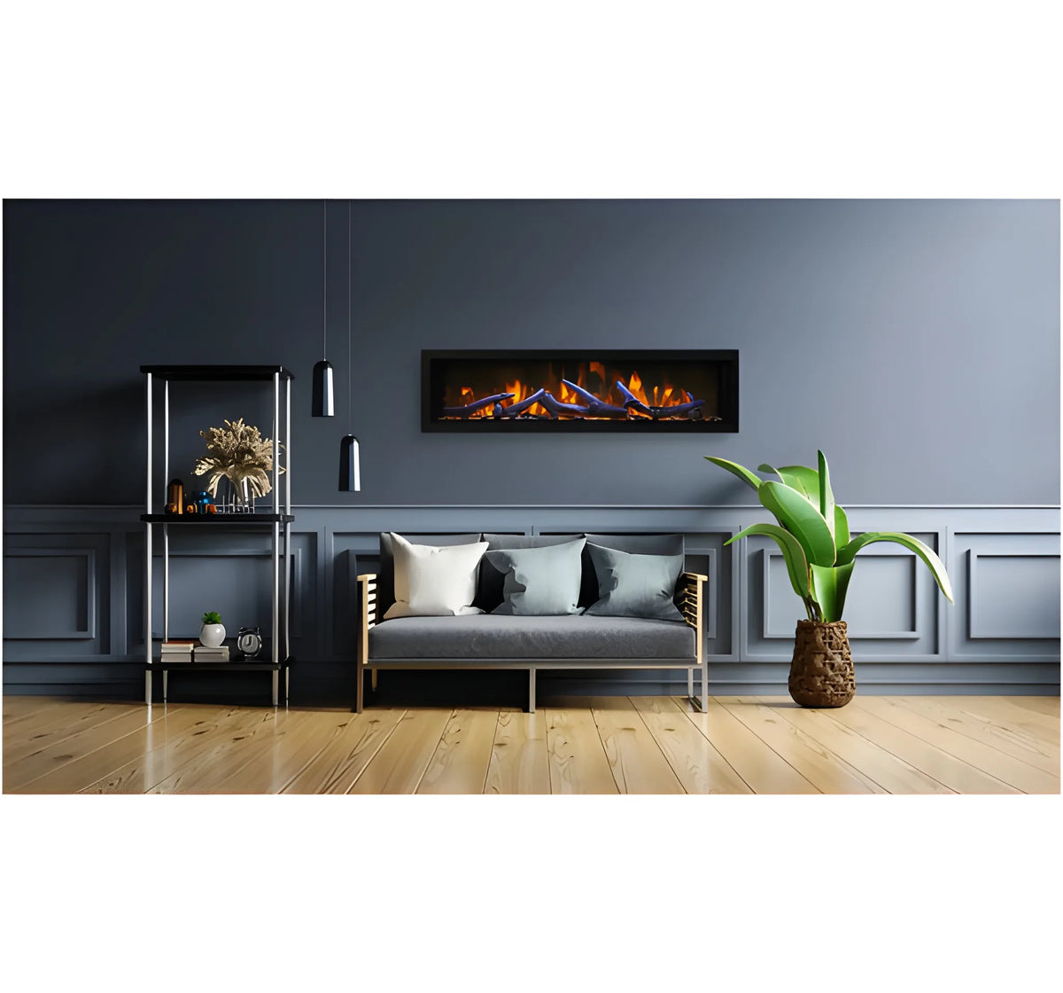 Amantii Panorama Deep & Xtra Tall 40 Inch Built-In Electric Indoor/Outdoor Fireplace
