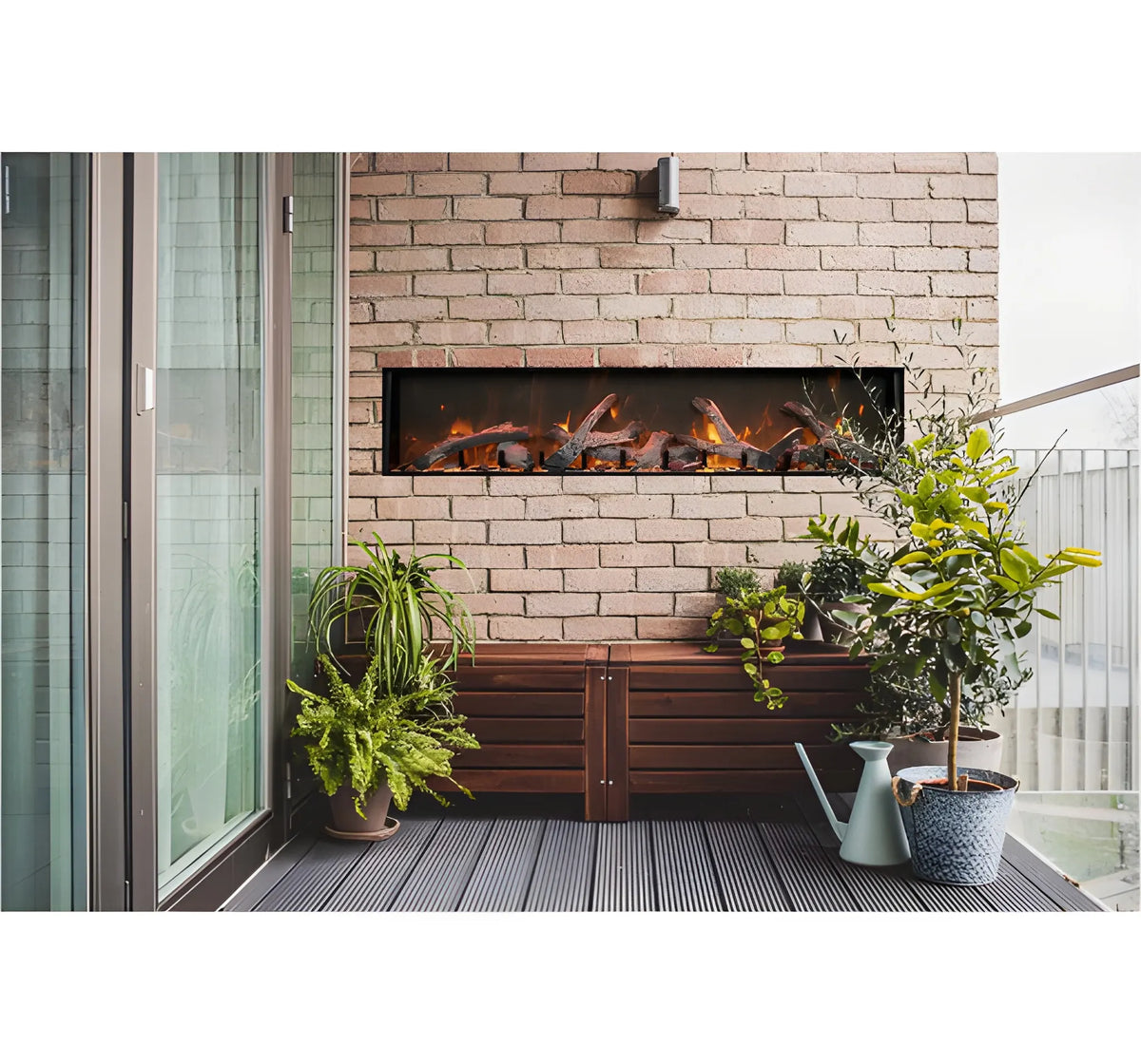 Amantii Panorama Deep & Xtra Tall 40 Inch Built-In Electric Indoor/Outdoor Fireplace