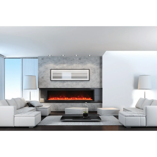 Amantii Panorama Deep Xtra Tall 40" Full View Indoor Outdoor WiFi Enabled Smart Electric Fireplace | BI-40-DEEP-XT