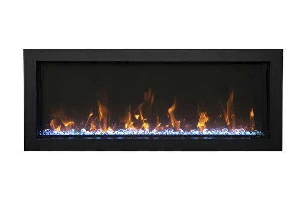 Amantii Panorama Slim 50" Full View Indoor Outdoor WiFi Enabled Smart Electric Fireplace | BI-50-SLIM-OD
