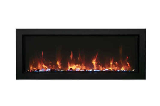 Amantii Panorama Slim 50" Full View Indoor Outdoor WiFi Enabled Smart Electric Fireplace | BI-50-SLIM-OD