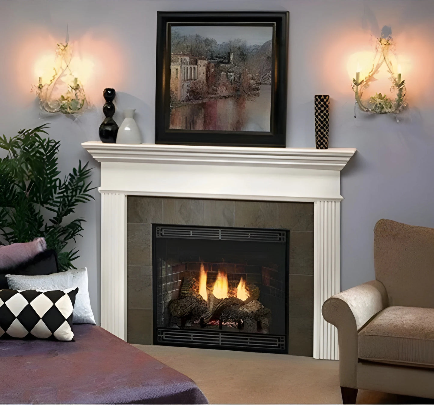 Empire Keystone Deluxe 36" B-Free Gas Fireplace with Millivolt Control and Flush Face