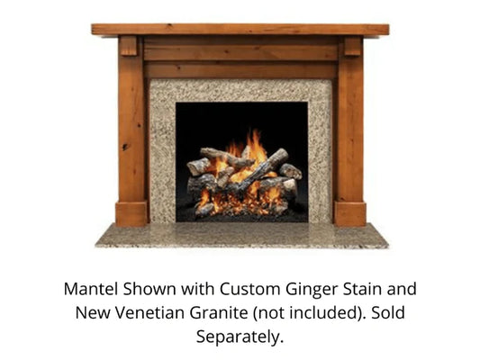 Majestic Battlefield C 53" Distressed Knotty Alder Unfinished Flush Wood Mantel