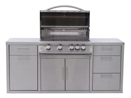 Blaze Stainless Steel Grill Island 6 Ft Compatible with 32" Grill