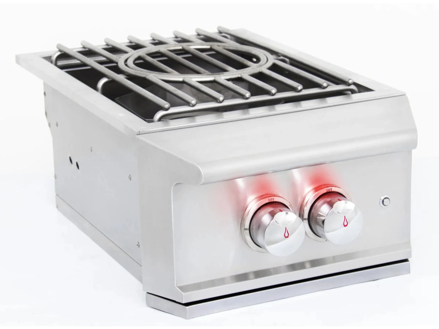 Blaze Professional LUX Built-In Natural Gas High Performance Power Burner w/ Wok Ring & Stainless Steel Lid
