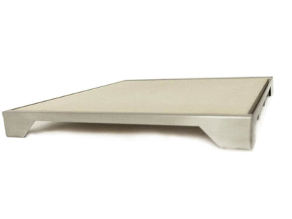 Blaze 15" Ceramic Pizza Stone With Stainless Steel Tray for Professional LUX Gas Grills