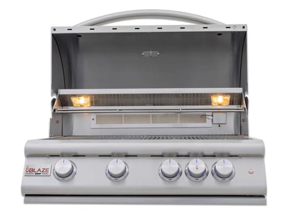 Blaze LTE+ Marine Grade 32" 4-Burner Built-In Propane Gas w/ Lift-Assist Hood & Rear Infrared Burner