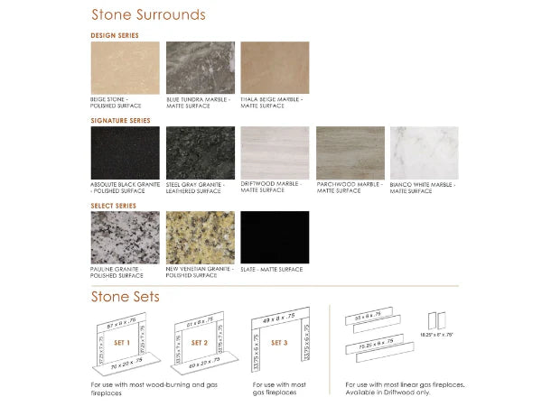Majestic MBBTAMS2PK1 Design Series Set 2 Single-Pack Blue Tundra Marble Stone Surround