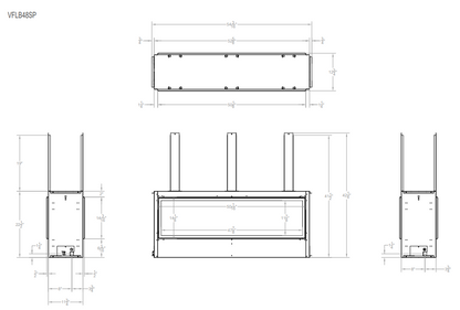 Empire Hearth Boulevard 48" Vent Free See Through Linear Gas Fireplace with Intermittent Pilot and Thermostat Variable Remote Control