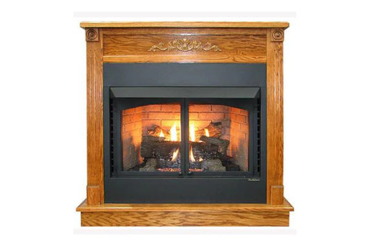 Builder Series Firebox With Standard Dark Oak Mantel