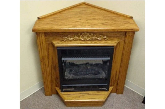 Light Oak Corner Classic Mantel