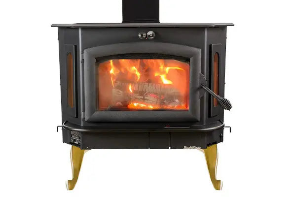 91 Catalytic wood Stove with Blower Ash Tray Black Door