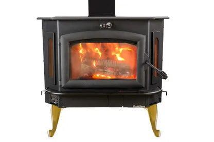 91 Catalytic wood Stove with Blower Ash Tray Black Door