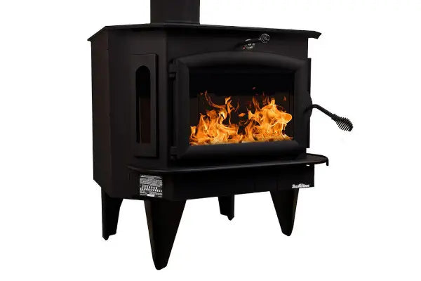 91 Catalytic wood Stove with Blower Ash Tray Black Door