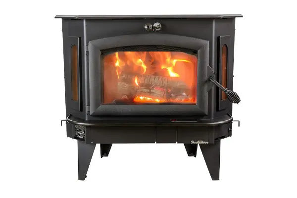91 Catalytic wood Stove with Blower Ash Tray Black Door