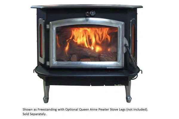 91 catalytic wood stove with blower Ash Tray Pewter Door