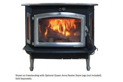 91 catalytic wood stove with blower Ash Tray Pewter Door