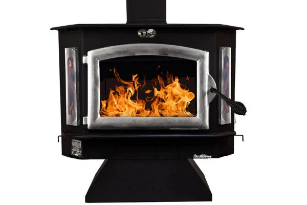 91 catalytic wood stove with blower Ash Tray Pewter Door