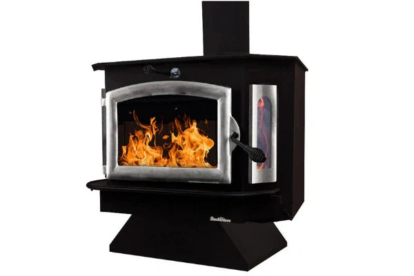 91 catalytic wood stove with blower Ash Tray Pewter Door
