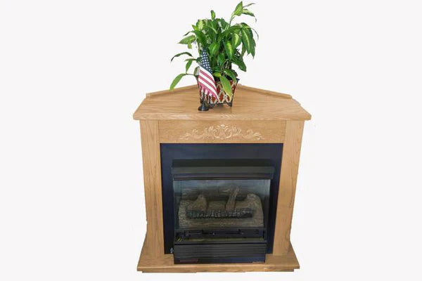 Light Oak Contemporary Corner Mantel