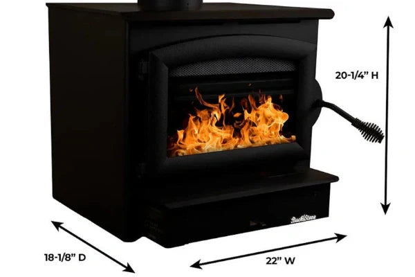 model 21-non catalytic wood stove with black door