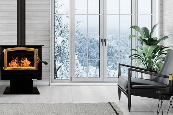 74 Non Catalytic wood Stove with Gold Door