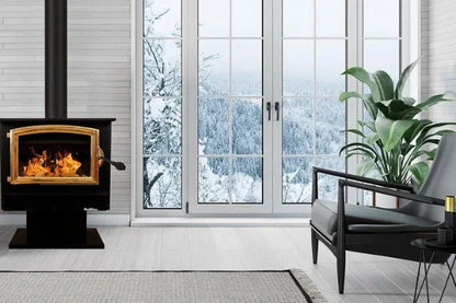 74 Non Catalytic wood Stove with Gold Door