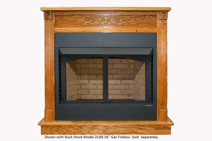 Vent Free Firebox With Standard Dark Oak Mantel