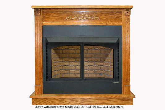 Vent Free Firebox With Standard Dark Oak Mantel