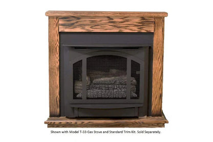 Vent Free Firebox With Standard Dark Oak Mantel