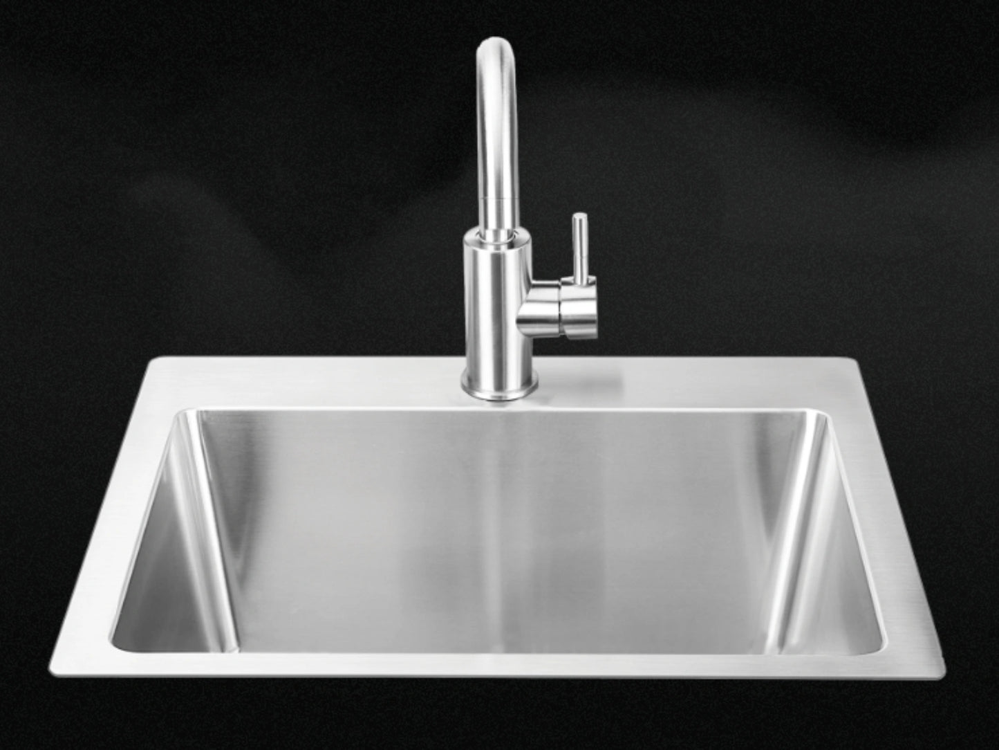 24" SS Sink & faucet Under & Over Mount - All In one Kit