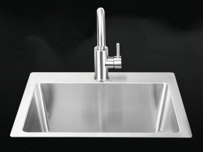 24" SS Sink & faucet Under & Over Mount - All In one Kit