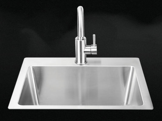 24" SS Sink & faucet Under & Over Mount - All In one Kit