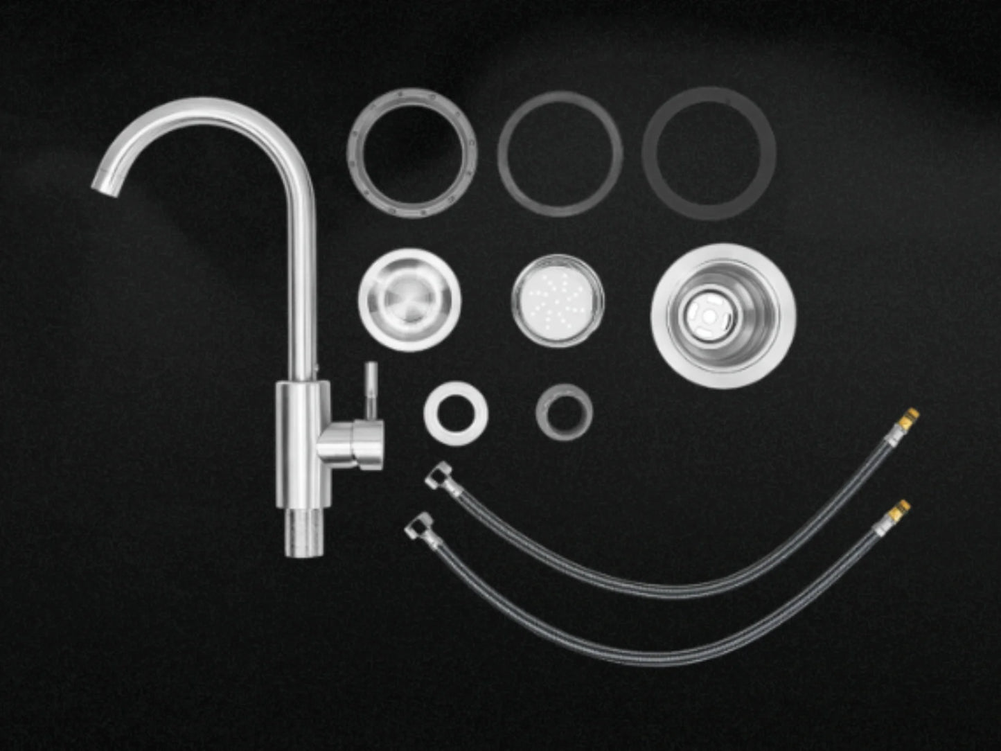 24" SS Sink & faucet Under & Over Mount - All In one Kit