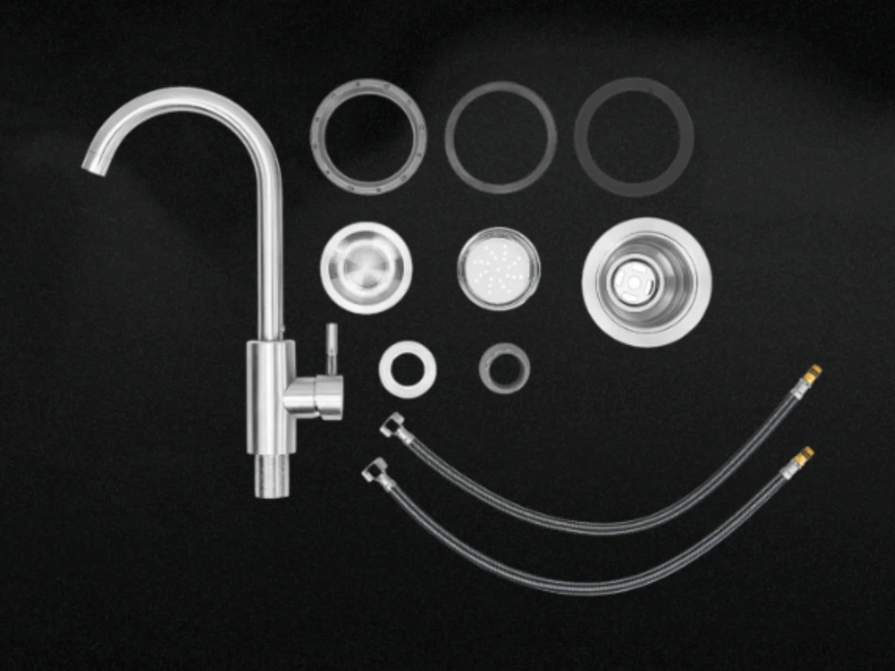 24" SS Sink & faucet Under & Over Mount - All In one Kit