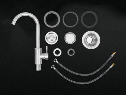 24" SS Sink & faucet Under & Over Mount - All In one Kit