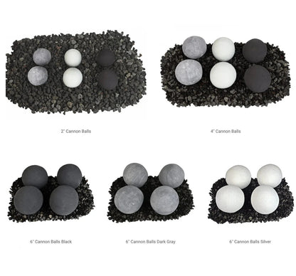 Grand Canyon 12 Inch Black 2 Inch 12 Pc Cannon Ball Set Fire Media