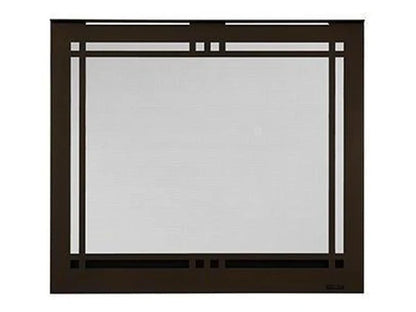 Majestic Black Contemporary Rectangular Door for Quartz Platinum 36" Gas Fireplace
