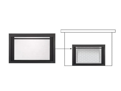 Majestic Black Clean Screen Front for Jasper, Ruby and Trilliant 25" Gas Fireplace Inserts