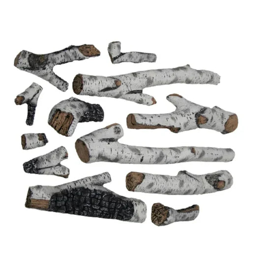 Amantii 12 Pcs. Birch Deluxe Media Log Set | DESIGN-MEDIA-BIRCH-12PCE-LARGE