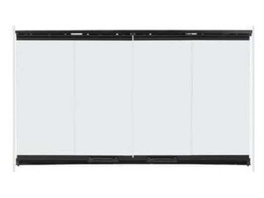 Majestic Heatilator Original Glass Bi-Fold Doors with Black Trim for Trim for Icon 100 50" Wood Burning Fireplace