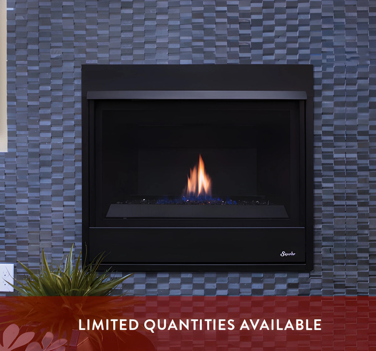 Superior DRC2033 33" Natural Gas Contemporary Direct Rear Vent Gas Fireplace with Electronic Ignition