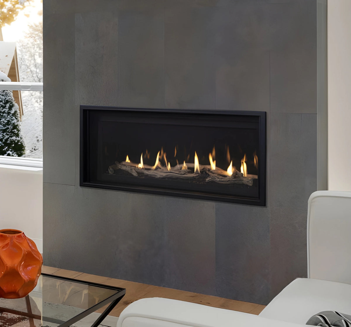 Superior DRL4048 48" Natural Gas Contemporary Direct Vent Gas Fireplace with Linear & Electronic Ignition