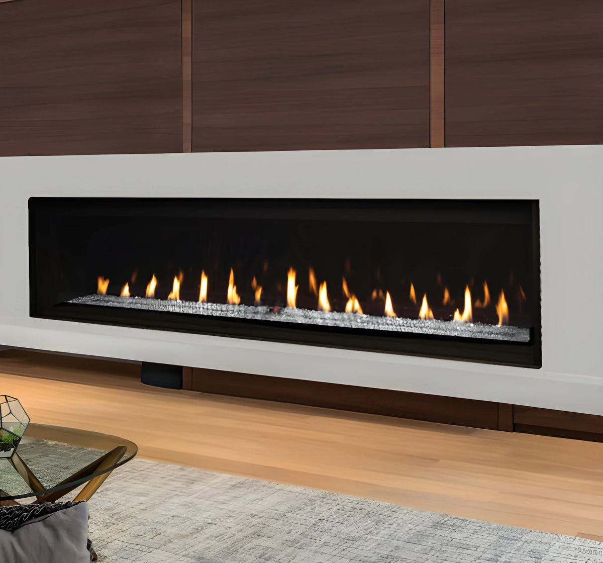 Superior DRL6048 48" Natural Gas Contemporary Direct Vent Fireplace with Linear, Lights & Electronic Ignition